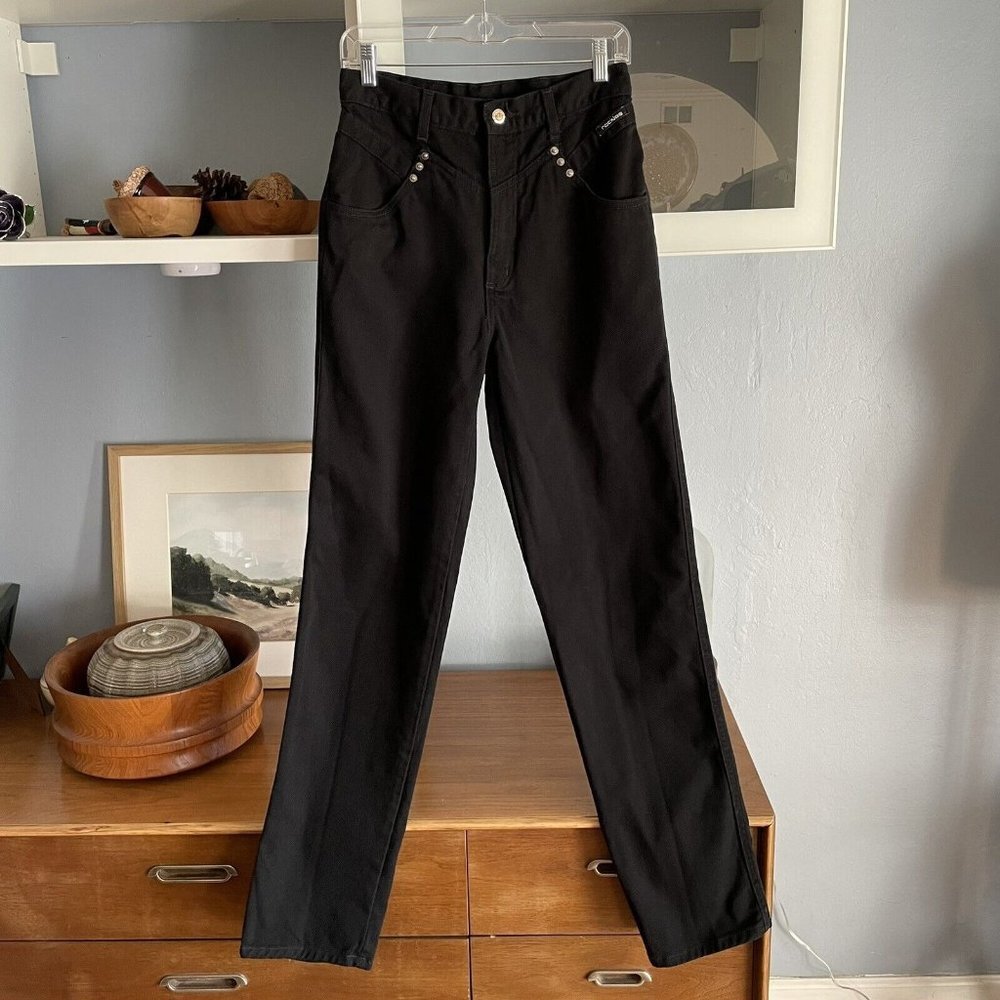 Vtg 80’s 90’s Rockies Rocky Mountain Black High Waisted Jeans 28” Waist
